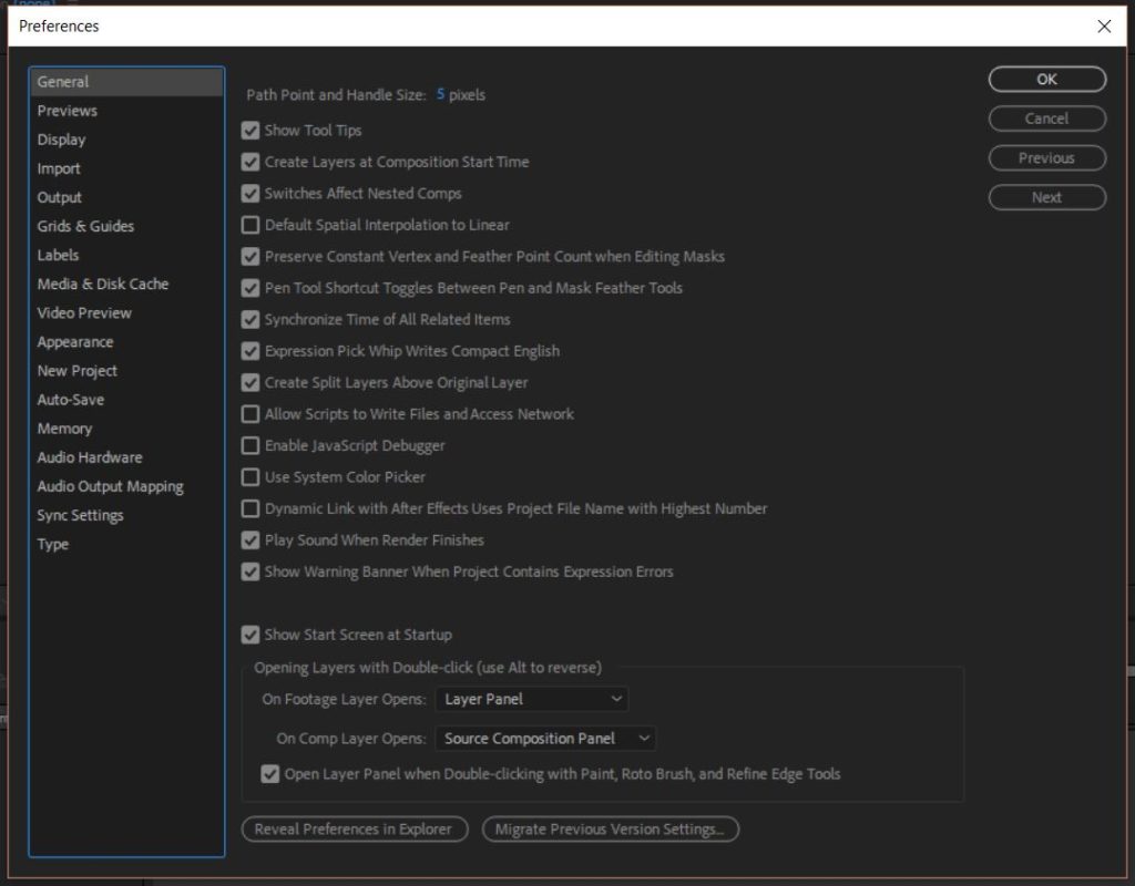 How to Reset After Effects Preferences Settings