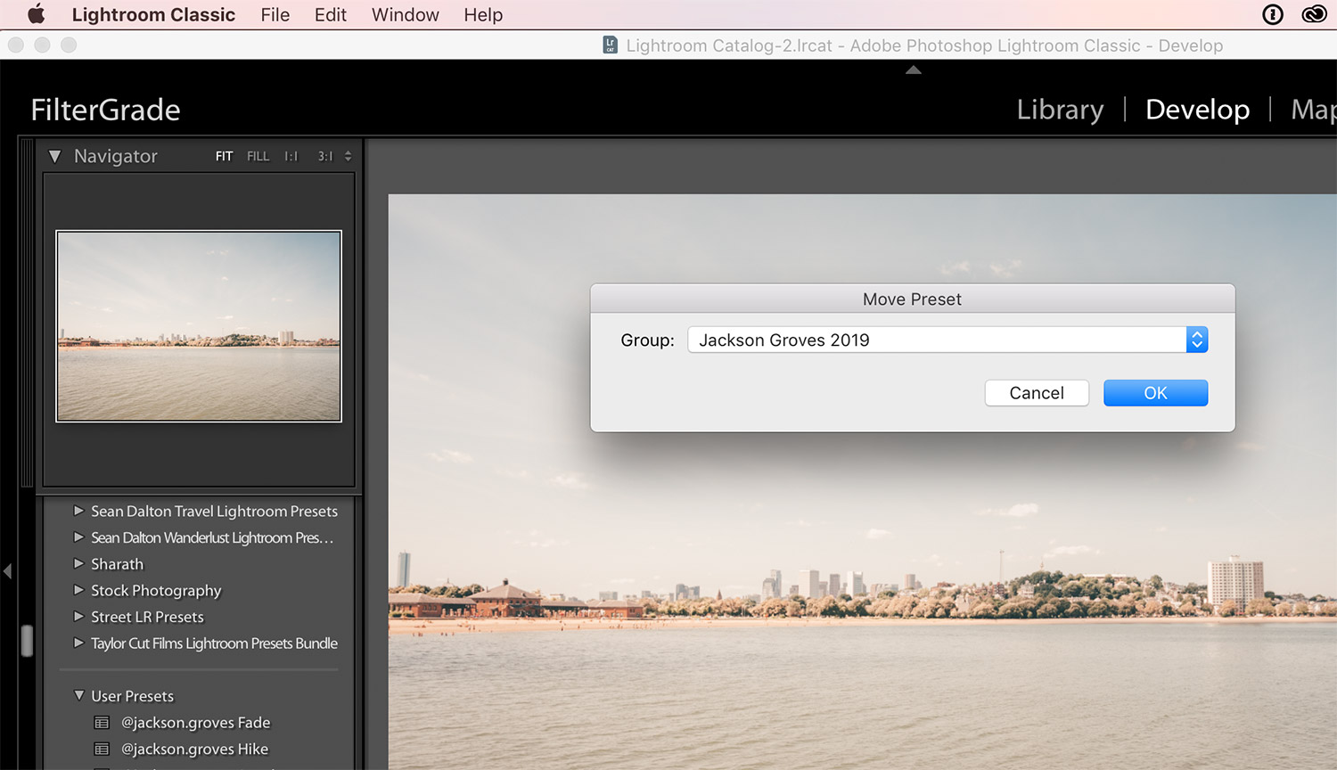 move presets dialog box lightroom