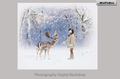 Winter Reindeer Backdrop + Scenery - Image 3