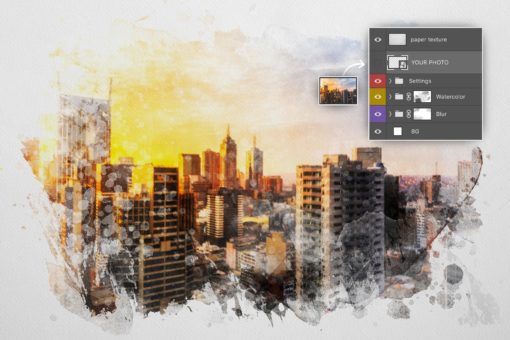 Watercolor Dry Brush Effects (PSD Template) - Image 6