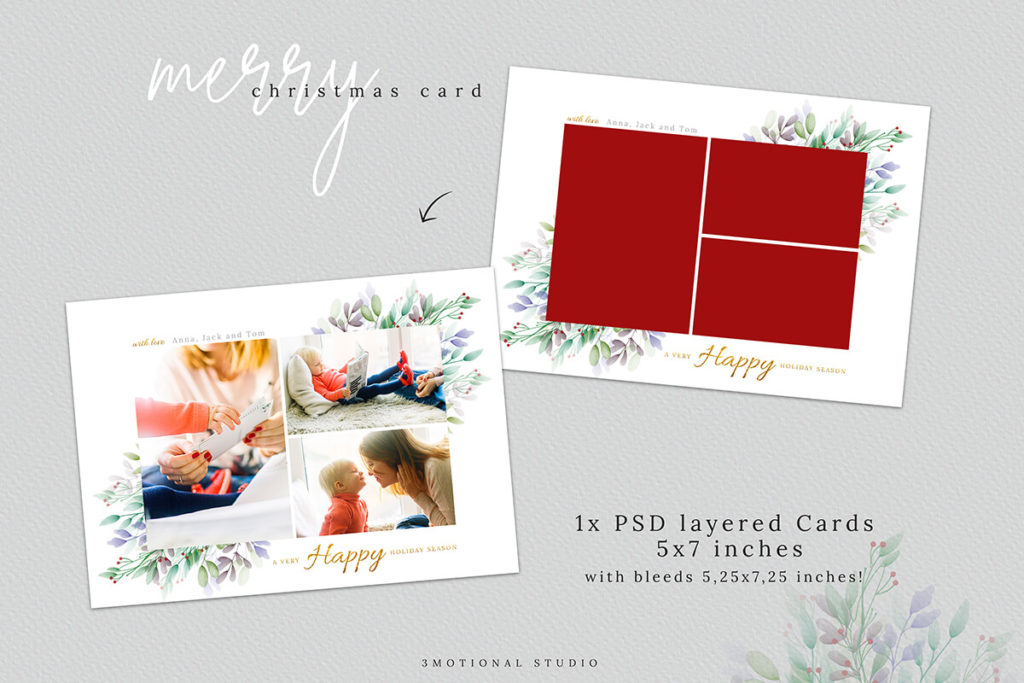 Christmas Postcard Editable Template 5x7 FilterGrade Christmas Postcard Editable Template 5x7 FilterGrade