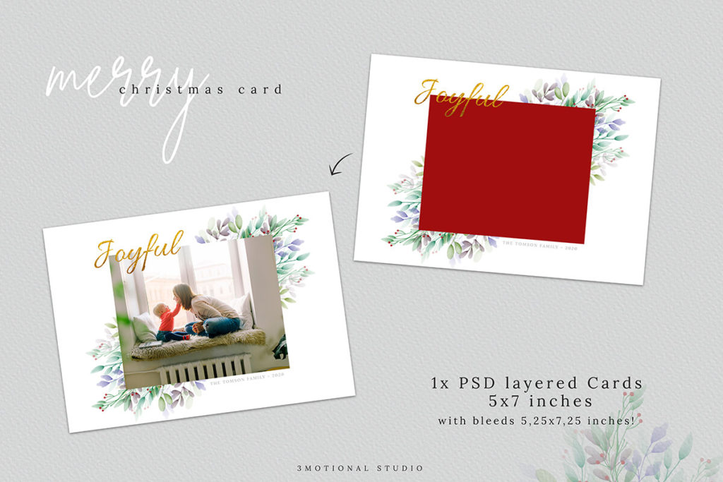Christmas Postcard Editable Template 5x7 FilterGrade Christmas Postcard Editable Template 5x7 FilterGrade