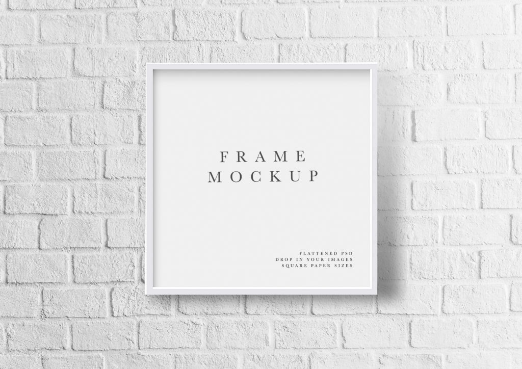 Frame Mockup 199, White Square Photo Frame Mockup, Styled Thin Frame
