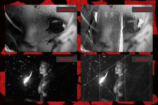 30 VHS Textures black paper scratch photoshop overlays halloween - Image 12