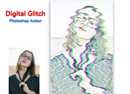 Digital Glitch Photoshop Action - Image 7