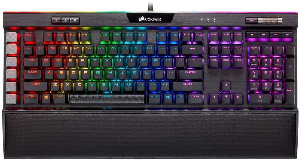 corsair k95 keyboard with dedicated keys for macros