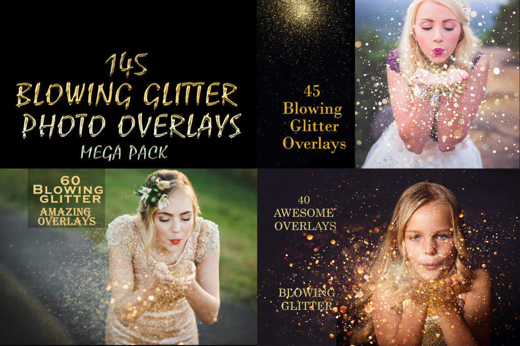 145 Blowing Glitter Overlays, Confetti FilterGrade