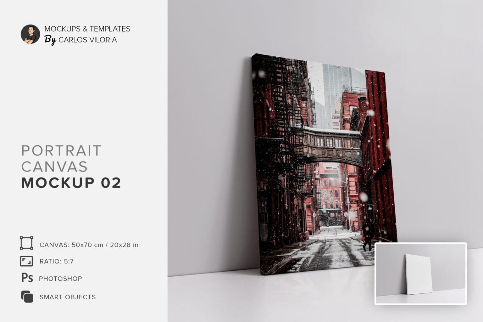 Portrait Canvas Ratio 5x7 Mockup 02 FilterGrade