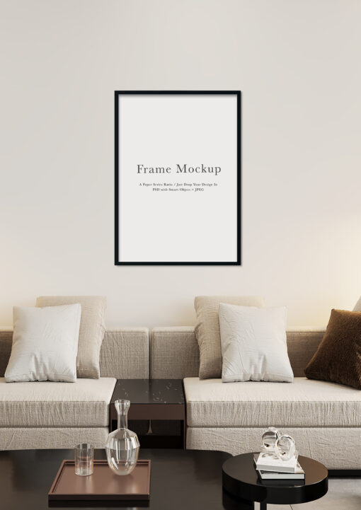Frame Mockup #1120, Black Portrait Mockup, Living Room Frame - Image 3
