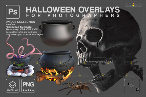 Halloween overlay & Halloween digital backdrop: Photoshop overlay - Image 3