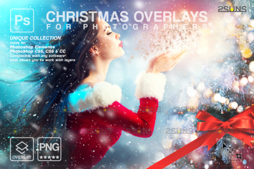 Christmas overlay&Glitter overlays,Santa,Snow