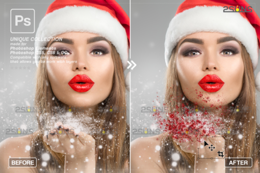 Christmas overlay&Glitter overlays,Santa,Snow - Image 7