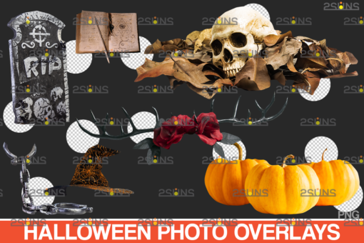Halloween overlay,Halloween clipart,Pumpkin overlay - Image 3