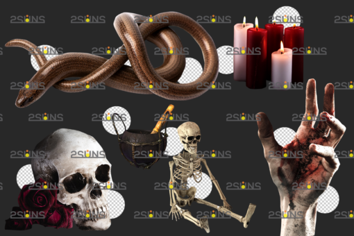 Halloween overlay&Halloween clipart,Skull png overlays - Image 3
