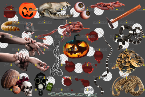 Halloween overlay&Halloween clipart,pumpkin overlay,blood - Image 2