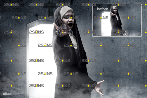 Halloween photoshop overlay&Halloween clipart:Skull png, zombie - Image 6