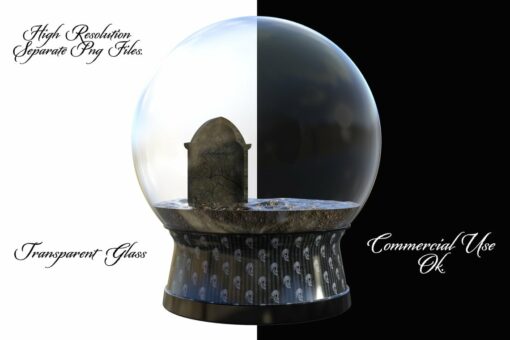 Halloween Globe Overlays, Separate PNG Files, High Resolution. - Image 3