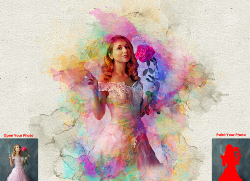 Hand Paint Watercolor Photoshop Action - Image 2