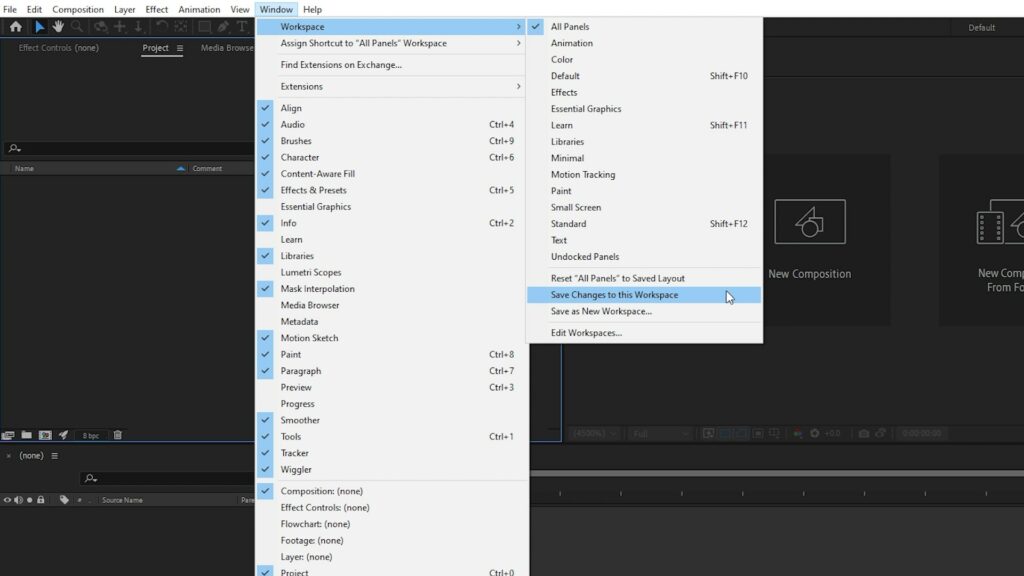 How to Customize Your Workspace in After Effects