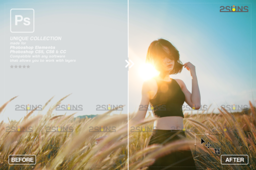 Sunlight overlay & Lens flare overlay, Photoshop overlay, Sun - Image 7