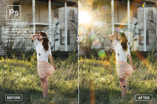 Sunlight overlay & Lens flare overlay, Photoshop overlay, Sun - Image 8