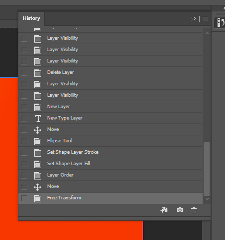 history panel Photoshopissa