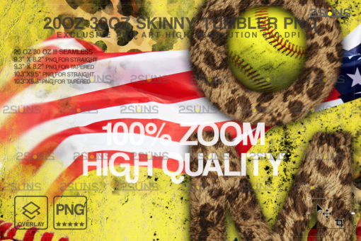 20oz Dirty Softball MOM Skinny Tumbler Seamless Design - Image 2
