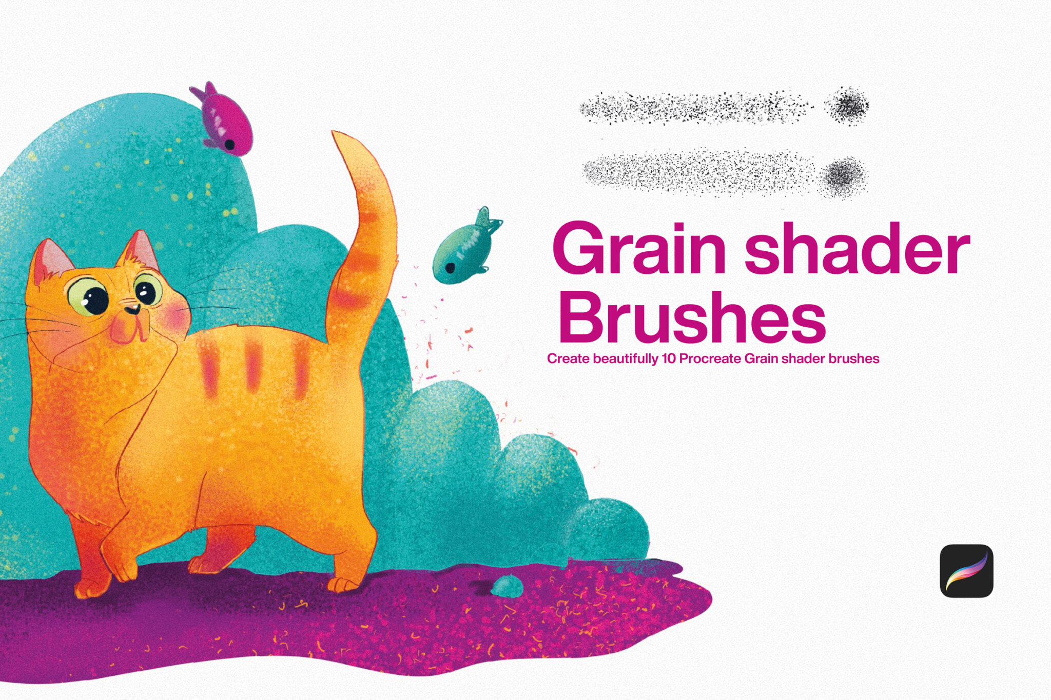 10 Grain Shader Brushes Procreate FilterGrade