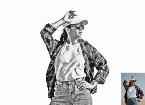Charcoal Sketch Drawing Photoshop Action - Image 6