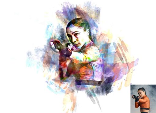Sports Watercolor Painting Photoshop Action - Image 2