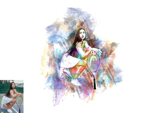 Sports Watercolor Painting Photoshop Action - Image 6