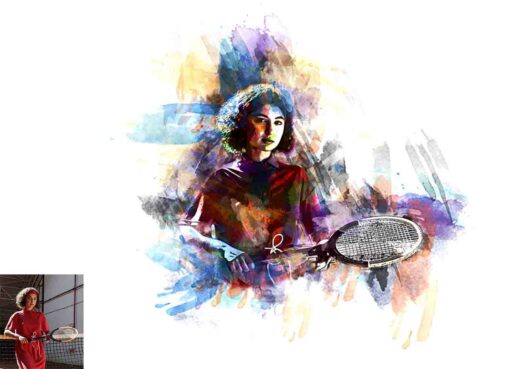 Sports Watercolor Painting Photoshop Action - Image 8