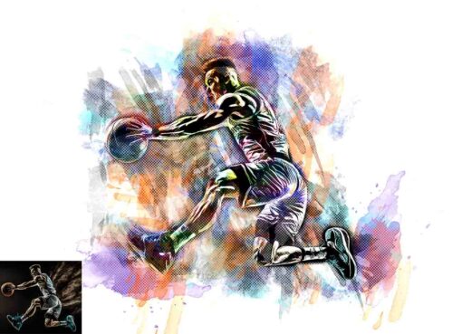 Sports Watercolor Painting Photoshop Action - Image 10