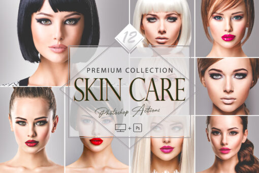 12 Skin Care Photoshop Actions, Soft Retouch ACR Preset,