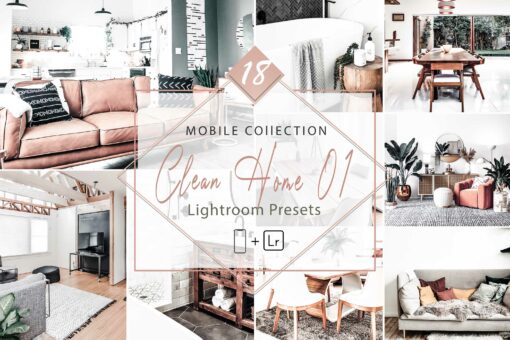 18 Mobile Lightroom Presets, Clean Home 01 Mobile Preset, Real Es