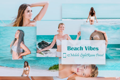 12 Mobile Lightroom Presets, Beach Vibes Mobile Preset, Colorful