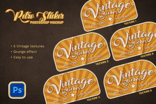 Retro Sticker Mockup - Image 2