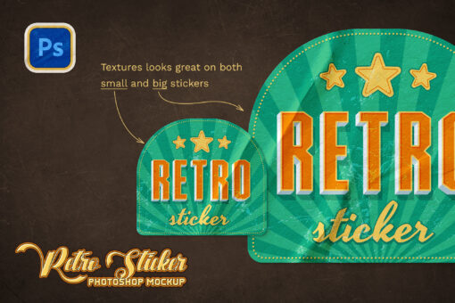 Retro Sticker Mockup - Image 8