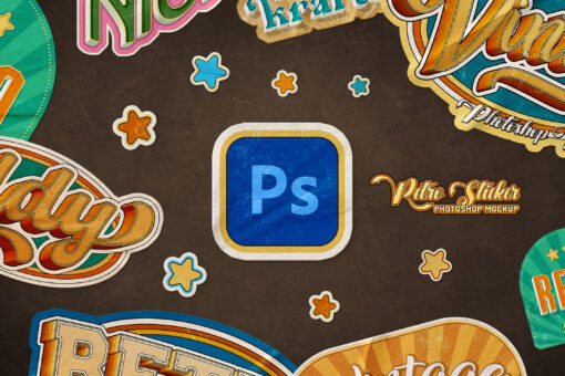 Retro Sticker Mockup - Image 5