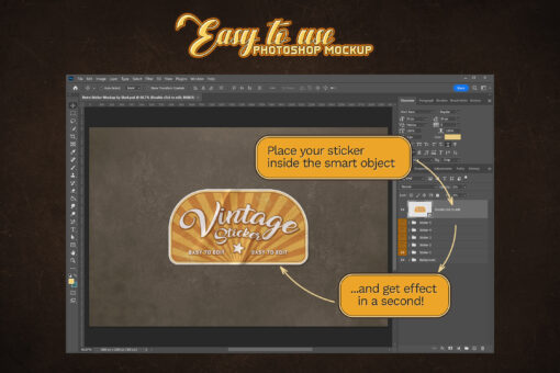 Retro Sticker Mockup - Image 4
