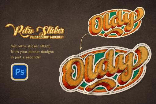 Retro Sticker Mockup - Image 3