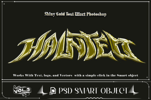 3D Shiny Golden Y2k Text Effect Logo Psd Template