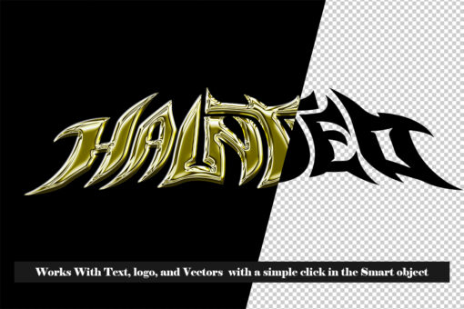 3D Shiny Golden Y2k Text Effect Logo Psd Template - Image 2