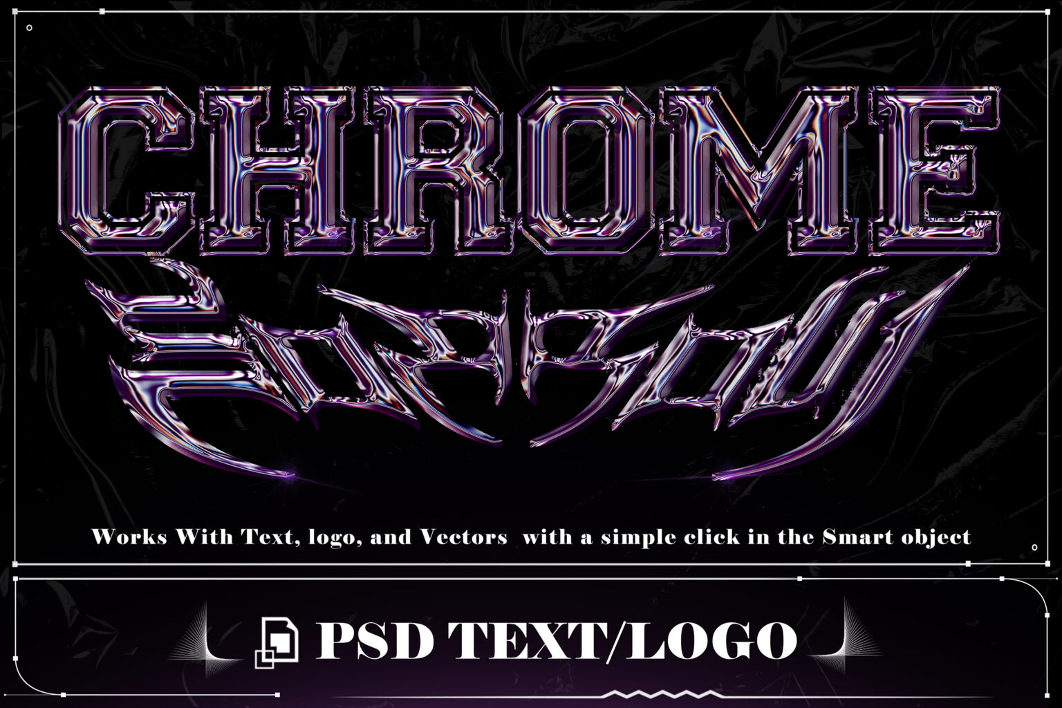 3D Chrome Y2k Text Effect Logo Psd Template - FilterGrade