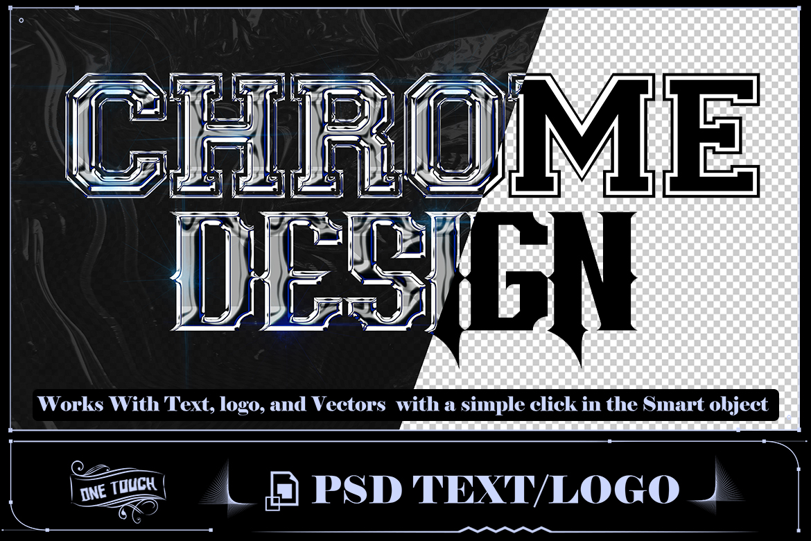 3D Chrome Y2k Text Effect Logo Psd Template - FilterGrade