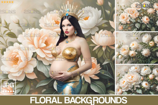 Floral Backgrounds, Digital Backdrop Studio Maternity - Image 2
