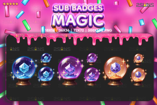 6 Magic sub badges For Streamer Twitch, Discord Crystal Ball - Image 3