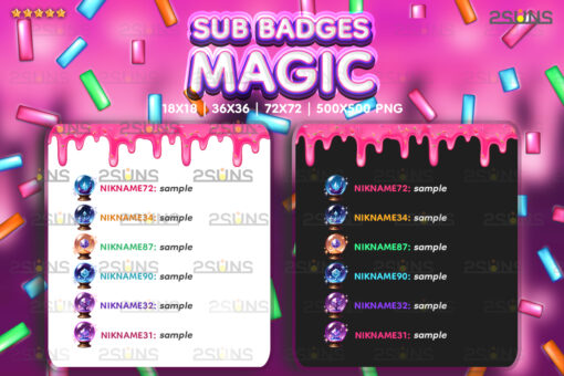 6 Magic sub badges For Streamer Twitch, Discord Crystal Ball - Image 4