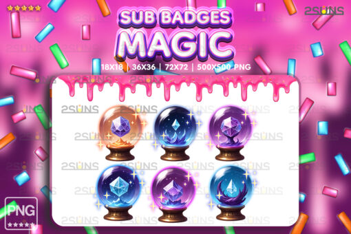 6 Magic sub badges For Streamer Twitch, Discord Crystal Ball - Image 6