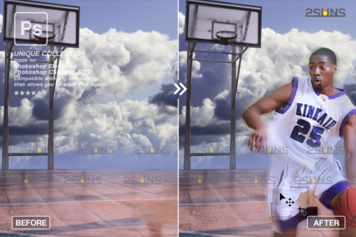 Basketball Backdrop, Sports Digital Background - Image 2